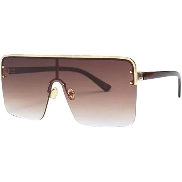 Men Streetwear Shield Flat Top Fashion Shades Designer Sunglasses Rapper Bold - Picture 7 of 12